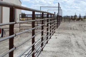 Pipe fence installation in Texas by Heart of Texas Construction