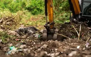 Land clearing and grading machinery on Texas property