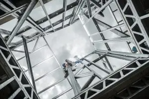 Steel building used as a workshop in Central Texas